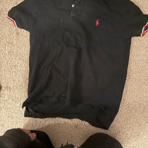 Polo by Ralph Lauren Black Men's Polo Shirt with Red Logo